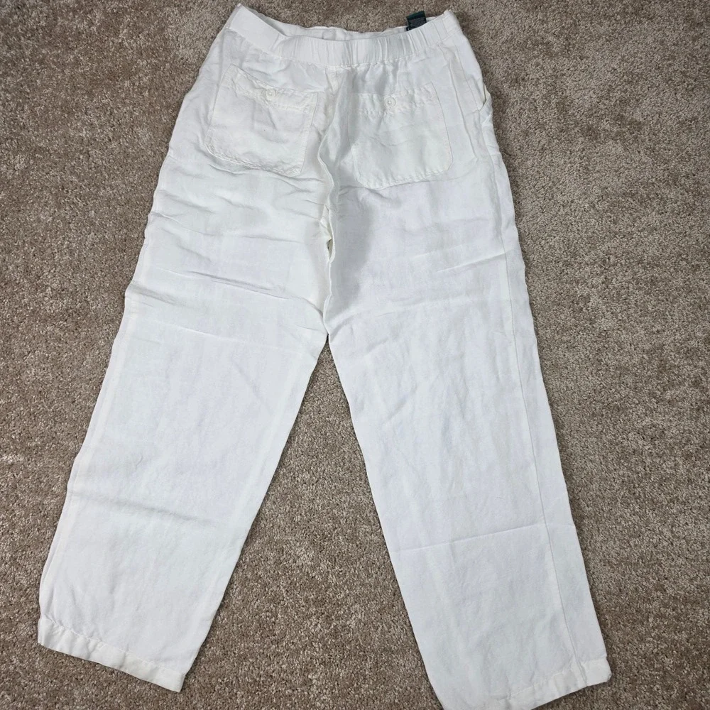 Cubavera Men's Medium White Linen Blend Drawstring Pants Relaxed Beach 32/34